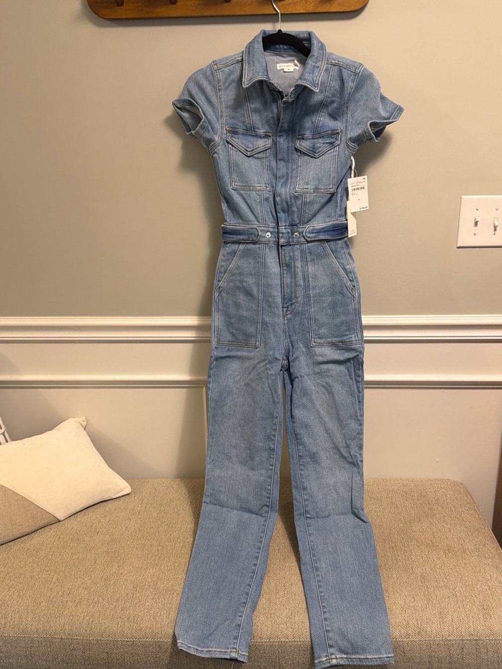 Good America Light Blue Denim One-Piece Jumpsuit